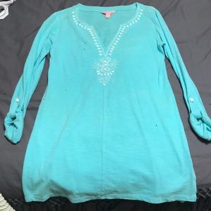 Lily Pulitzer Blue Tunic w/ beading